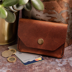 Pouch Wallet - Press Stud- Heavyweight Leather