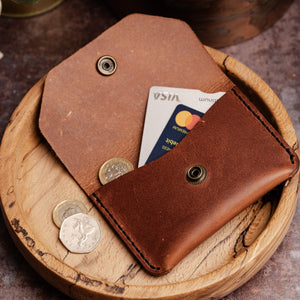 Pouch Wallet - Press Stud- Heavyweight Leather