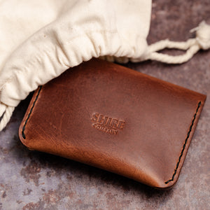 Pouch Wallet -Button Stud - Heavyweight Leather