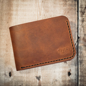 Classic Traditional Leather Bi-fold Wallet - 4 Slots, EDC,  Mens Wallet, Best man gift, groomsmen gift, Gift for him. - Handcrafted, UK made SHIRE SUPPLY COMPANY