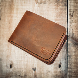 Classic Traditional Leather Bi-fold Wallet - 4 Slots, EDC,  Mens Wallet, Best man gift, groomsmen gift, Gift for him. - Handcrafted, UK made SHIRE SUPPLY COMPANY