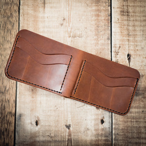 Classic Traditional Leather Bi-fold Wallet - 4 Slots, EDC,  Mens Wallet, Best man gift, groomsmen gift, Gift for him. - Handcrafted, UK made SHIRE SUPPLY COMPANY