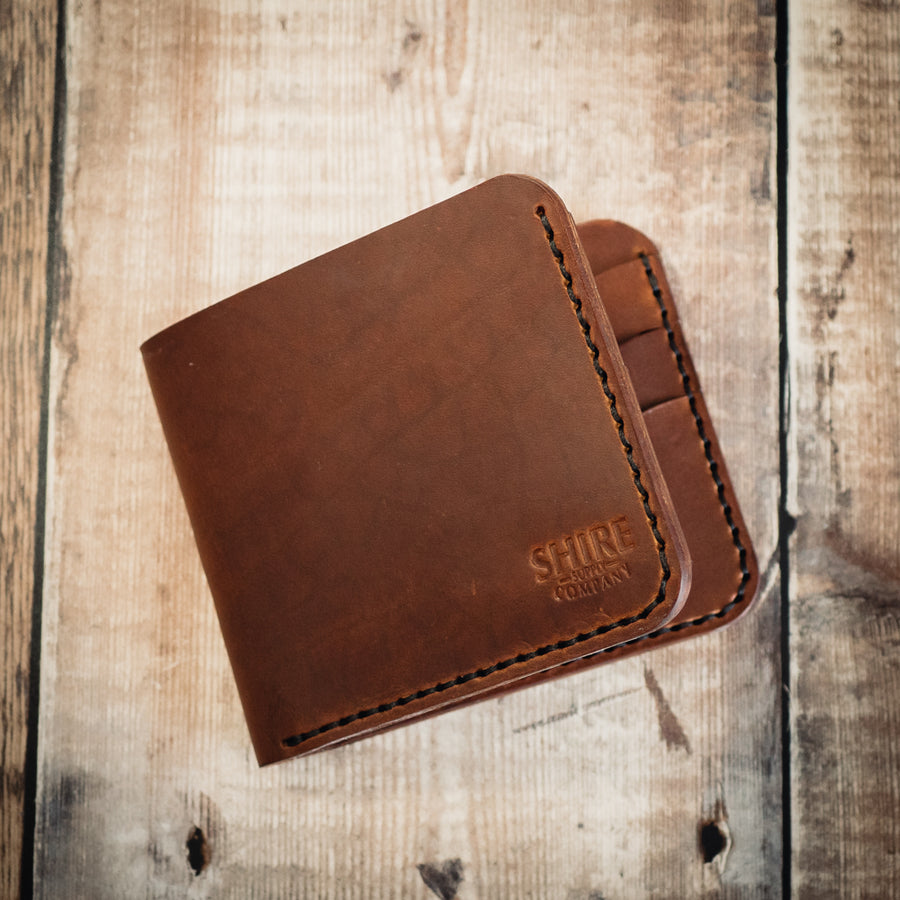 Classic Traditional Leather Bi-fold Wallet - 6 Slots, EDC,  Mens Wallet, Best man gift, groomsmen gift, Gift for him. - Handcrafted, UK made SHIRE SUPPLY COMPANY
