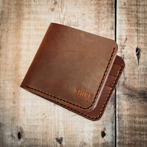 Classic Traditional Leather Bi-fold Wallet - 6 Slots, EDC,  Mens Wallet, Best man gift, groomsmen gift, Gift for him. - Handcrafted, UK made SHIRE SUPPLY COMPANY