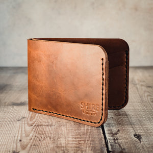 Classic Traditional Leather Bi-fold Wallet - 4 Slots, EDC,  Mens Wallet, Best man gift, groomsmen gift, Gift for him. - Handcrafted, UK made SHIRE SUPPLY COMPANY