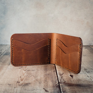 Classic Traditional Leather Bi-fold Wallet - 4 Slots, EDC,  Mens Wallet, Best man gift, groomsmen gift, Gift for him. - Handcrafted, UK made SHIRE SUPPLY COMPANY