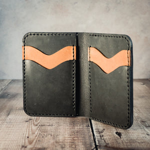 Vertical Leather Wallet - Handcrafted, UK made 