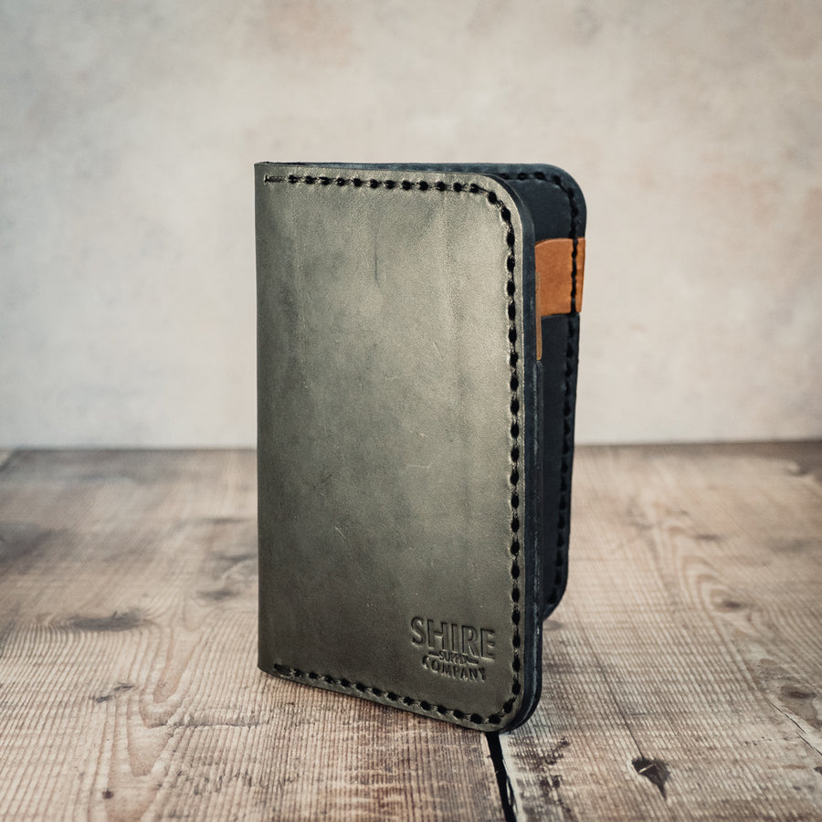 Vertical Leather Wallet - Handcrafted, UK made 