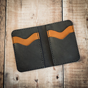 Vertical Leather Wallet - Handcrafted, UK made 
