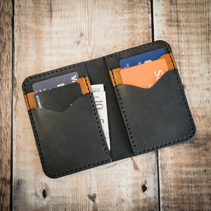 Vertical Leather Wallet - Handcrafted, UK made 