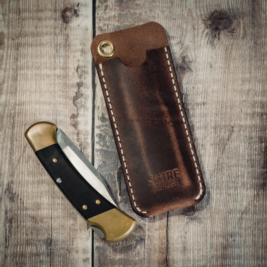 EDC Pocket knife Case - Fisher Space Pen, SAK Knife, Swiss Army knife, Buck Knife,  Olight , victorinox Knife. EDC, everyday carry - Handcrafted, UK made SHIRE SUPPLY COMPANY