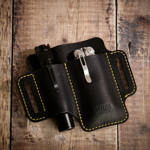 EDC Leather Knife & Light Case