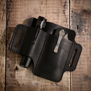 EDC Leather Knife & Light Case